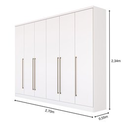 Guarda-roupa Casal 6 Portas 8 Gavetas Portugal Espresso Móveis - 5