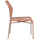 Ver mais imagens de Kit Mesa Arpoador Alumínio e Tampo em Vidro e 4 Cadeiras Leme Aço e Corda Nautica Cinza/Preto Marrom