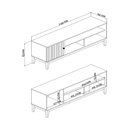 Ver imagem 3 de Rack para Tv Sala de Estar 136cm 1 Porta Prateleira e Nichos Cor:mel Branco