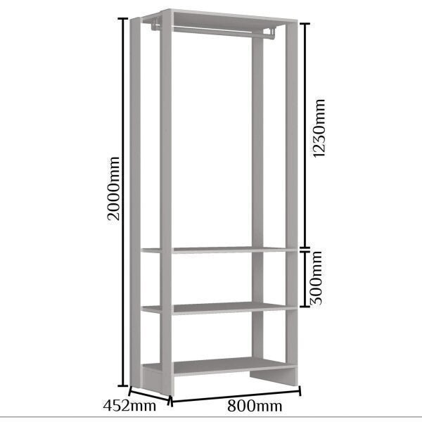 Módulo para Closet 1 Cabideiro 3 Prateleiras Yes - 4