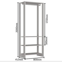 Módulo para Closet 1 Cabideiro 3 Prateleiras Yes - 4