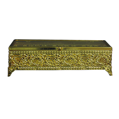 Caixa Decorativa Dourado para Sala Mesa Quarto Hall de Entrada e Escritório - 7x24x12cm
