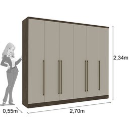 Guarda-Roupa Casal 6 Portas 8 Gavetas Portugal Espresso Móveis - 4