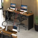 Ver imagem 2 de Mesas de Escritório Plataforma 2 Lugares Modelo Side To Side - 1,80 X 0,45 com Caixa Tomada - Málaga