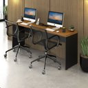 Ver imagem 1 de Mesas de Escritório Plataforma 2 Lugares Modelo Side To Side - 1,80 X 0,45 com Caixa Tomada - Málaga