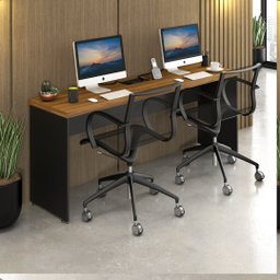 Mesas de Escritório Plataforma 2 Lugares Modelo Side To Side - 1,80 X 0,45 com Caixa Tomada - Málaga - 3