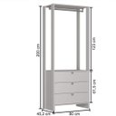 Ver imagem 2 de Módulo Closet 1 Cabideiro 3 Gavetas Yes Branco