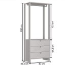 Ver imagem 3 de Módulo Closet 1 Cabideiro 3 Gavetas Yes