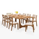 Ver imagem 1 de Mesa de Jantar Trento com 8 Cadeiras Bella Cru 200cm