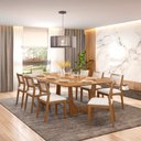 Ver imagem 2 de Mesa de Jantar Trento com 8 Cadeiras Bella Cru 200cm