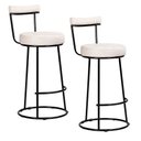 Ver imagem 2 de Banqueta Alta Cozinha Área Gourmet Bancada 70cm Encosto Industrial Aço Kit 2 Ziria Pu S02 - D’Rossi