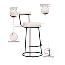 Ver imagem 3 de Banqueta Alta Cozinha Área Gourmet Bancada 70cm Encosto Industrial Aço Kit 2 Ziria Pu S02 - D’Rossi