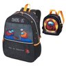 Kit Mochila De Costas + Lancheira + Estojo Among Us Pacific The Skeld Preto - 2