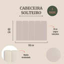 Ver imagem 2 de Cabeceira Solteiro Modulada Arredondada Cama Box Suede Creme
