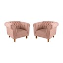 Ver imagem 1 de Duas Poltronas Chesterfield Capitone Veludo Rose Decorativa / Sala, Tv, Estar, Recepção