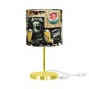 Ver imagem 1 de Abajur Eros Cilindrico Bar Com Base Redonda Dourado
