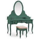 Ver imagem 1 de Penteadeira Louvre com Banqueta Pés Luis Xv 177 X 136 X 45 Cm (a X L X P) - Cor Verde Musgo