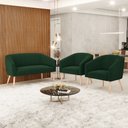 Ver imagem 2 de Namoradeira e 2 Poltronas Pé Palito Natural Stella Bouclê Verde D03 - D'Rossi
