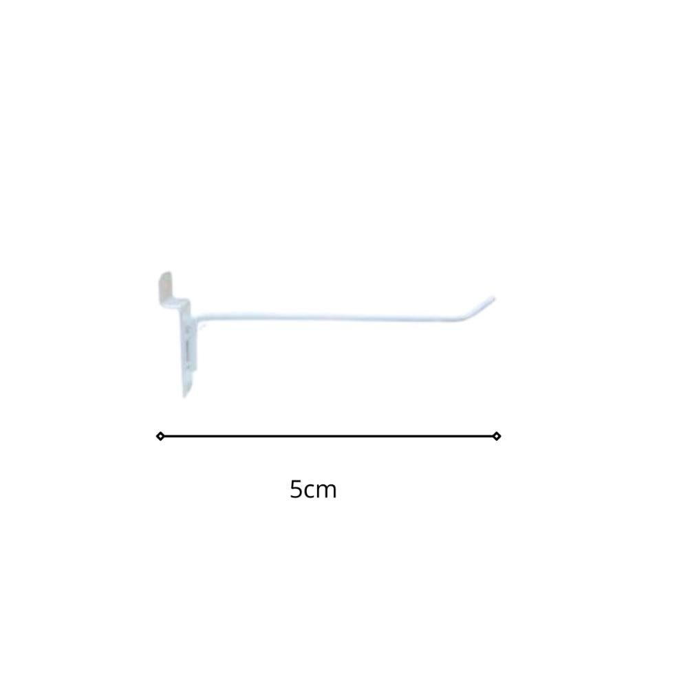 100 Ganchos de 5cm Branco para Painel Canaletado - 3