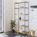 Ver imagem 2 de Estante C/06 Prateleiras 186x80x33cm Tub Tueh1886 Lâmina Mel - Est.preta Lâmina Mel / Est.preta