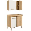 Ver imagem 1 de Armario Aereo e Balcao Canto 16984x16990 Freijo Off White Cristal Nicioli