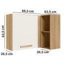 Ver imagem 5 de Armario Aereo e Balcao Canto 16984x16990 Freijo Off White Cristal Nicioli