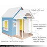 Casinha de Brinquedo Artesanal Mdf com Telhado Branco/azul L12 - Gran Belo Casinha Infantil - 3