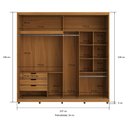 Ver imagem 3 de Guarda-roupa Casal com Espelho 2 Portas Correr 3 Gavetas 237cm Multimóveis Cr35397 Nature