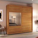 Ver imagem 1 de Guarda-roupa Casal com Espelho 2 Portas Correr 3 Gavetas 237cm Multimóveis Cr35397 Nature