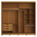 Ver imagem 6 de Guarda-roupa Casal com Espelho 2 Portas Correr 3 Gavetas 237cm Multimóveis Cr35397 Nature