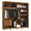 Ver imagem 4 de Guarda-roupa Casal com Espelho 2 Portas Correr 3 Gavetas 237cm Multimóveis Cr35397 Nature