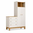 Ver imagem 2 de Kit Quarto de Bebê Flora Guarda Roupa Cômoda Berço Mini Cama Qmovi