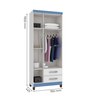 Guarda-Roupa Solteiro Boston 3 Portas Branco/Azul Facilite House - 2