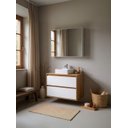 Ver imagem 1 de Gabinete para Banheiro com Cuba e Armario 80cm Mdf Freijo com Branco Dubai - On Móveis