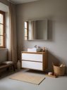 Ver imagem 1 de Gabinete para Banheiro com Cuba e Armario 80cm Mdf Freijo com Branco Dubai - On Móveis