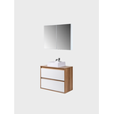 Ver imagem 5 de Gabinete para Banheiro com Cuba e Armario 80cm Mdf Freijo com Branco Dubai - On Móveis