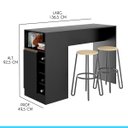 Ver imagem 4 de Bancada Ilha de Cozinha 136x92cm Preto 0535