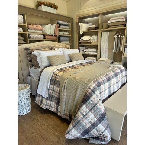 Colcha Digital Elegance Queen Xadres Taupe