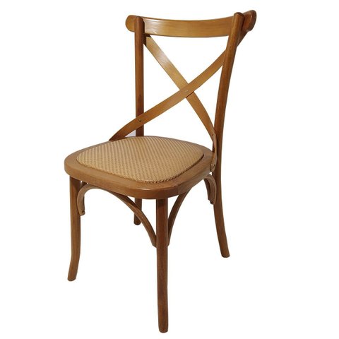 Kit 10 Cadeiras Madeira Bistrô Gourmet Luxo com Rattan