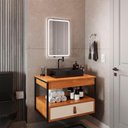 Ver imagem 2 de Gabinete Harley Cuba Torneira Espelho Retangular Led 50cm Nature/off White
