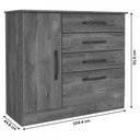 Ver imagem 4 de Cômoda Chicago 4 Gavetas Cinamomo - Tcil Móveis