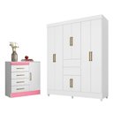 Ver imagem 1 de Conjunto Quarto Guarda Roupa e Comoda Terni Branco
