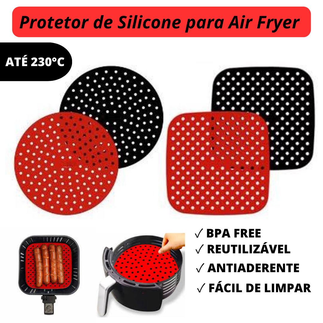 Protetor Silicone Air Fryer Fritadeira 19cm Quadrado - 3