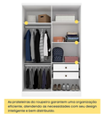 Ver imagem 3 de Guarda Roupa Amsterdam 4 Pts com Espelho e Pés - Neve - Móveis Tcil