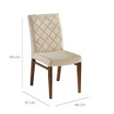 Ver imagem 2 de Cadeira Barcelona - Acabamento Imbuia - Tecido Veludo Paris Marfim