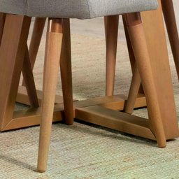 Conjunto de Jantar Mesa com Vidro Bennett 4 Cadeiras Drop - Cinamomo C/ Carbono - 3