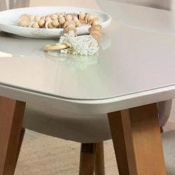 Conjunto de Jantar Mesa com Vidro Bennett 4 Cadeiras Drop - Cinamomo C/ Carbono - 2
