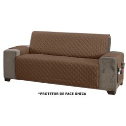 Capa Protetor de Sofá 3 Lugares Classic Face Única Assento 1,50m Tabaco - 4