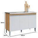Ver imagem 2 de Balcão de Pia Manu 120cm Amêndoa Branco - Ajl