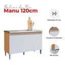 Ver imagem 4 de Balcão de Pia Manu 120cm Amêndoa Branco - Ajl